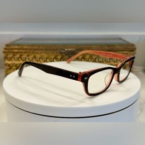 Roxbury - Rx Frames Dark Brown Tortoiseshell Exterior, Peachy-Pink Interior, EUC